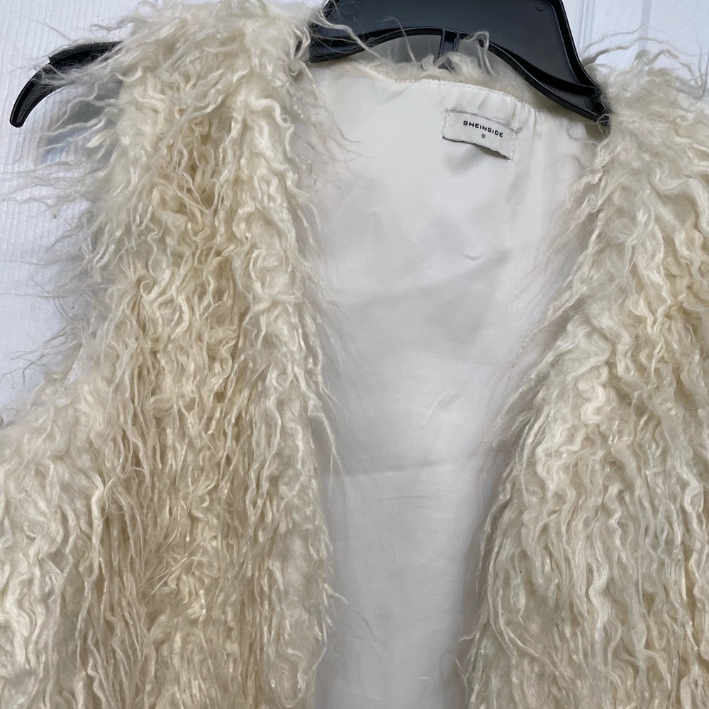 Cream faux fur vest